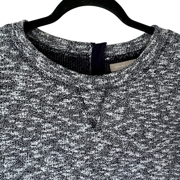 BANANA REPUBLIC |NWOT MARLED NAVY BLUE & WHITE SWEATER DRESS 3/4 SLEEVES | XS - Picture 3 of 10